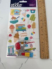 Sticko Autocollant Ice Cream Truck ~ Popsicles Cones Bars Snow Cones Lollipop