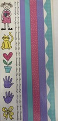 SHARE FRIENDSHIP Stickers(17pc) Girl•Cat•Handprint•Bows•Borders•Joy•Card Making•