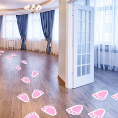12 Sheet 72 Pcs Easter Bunny Feet Bunny Clings Decals Stickers for Home Floor,Ea