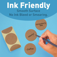 2 Inch Natural Brown Kraft Stickers (600 Per Roll) – Round Blank Stickers for…