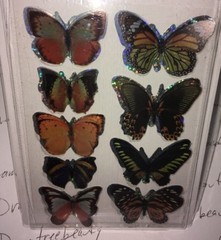 jot Butterflies Orange/Black Silver Holo 9ct BUTTERFLY Stickers w/3-D Wings BNIP