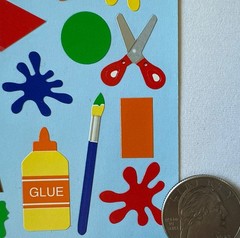 PAINT SUPPLIES Binder Stickers(26pc)Sticko…Paintbrush…Glue…Easel…Scissors…School