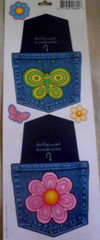 Denim Pockets Blue Jean Casual Hippie Fun Flower Heart Miss Elizabeth’s Stickers