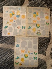 VINTAGE! 1979 Hallmark Happy Easter 36 Stickers Spring Bunny Chicks Flowers Eggs