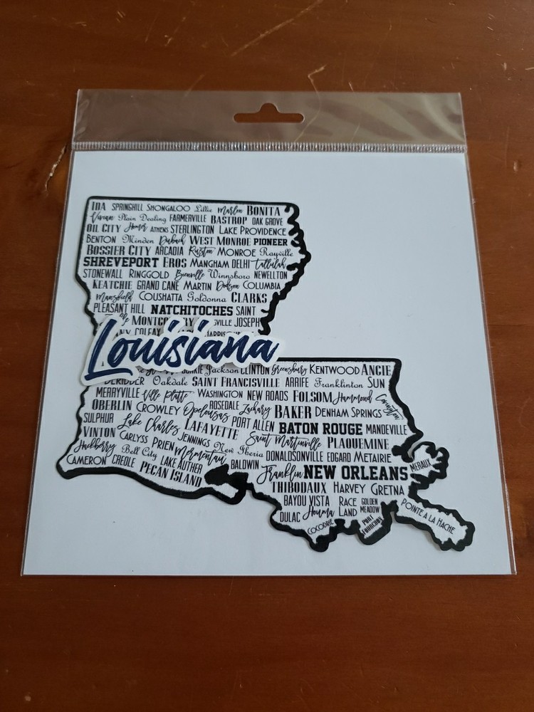 LOUISIANA STATE SIGHTS LASER DI CUT SCRAPBOOK EMBELLISHMENT NIP