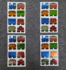 RARE VINTAGE «TRAINS» STICKERS! HAMBLY STUDIOS 1980S HOLO FOIL COLLECTABLE