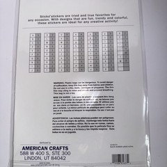 American Craft Thickers Sticko Alphabet Stickers Silver, Gold, Black Lot of 12