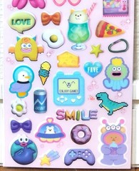 GAIA Topping LAB Kawaii Upbeat Sticker Animal Cat Bear Sweets Kids MADE IN JAPAN