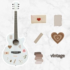 120Pcs Vintage Watercolor Stickers – Scrapbook Supplies for DIY Projects