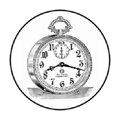 48 Vintage Clock !! ENVELOPE SEALS LABELS STICKERS 1.2″ ROUND
