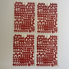 Provo Craft Alphabitties Scrapbook Stickers Fat Dot Red Lot of 4