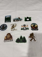 Lot of 10 Assorted Outdoor Bigfoot Sasquatch Yeti Swamp Ape Believe Stickers