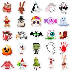 Random Holiday Sticker Decal Vinyl Halloween Horror Christmas Easter 50pc (1889)