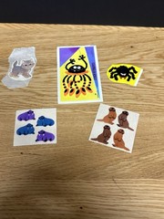 Vintage 1980’s Fuzzy/Flocked Sticker Lot of 11 – Various Themes & Brands