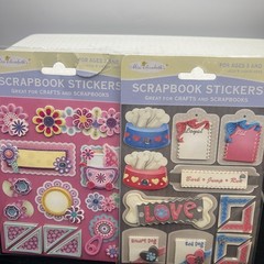 K & Company Elizabeth Brownd Embossed Stickers Floral Butterflies Lot Scrapbook