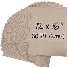 Heavy-Duty Chipboard Sheets 12 x 16 in – 80 PT (2mm) Thick – 20 Sheets of Chi…