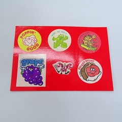 Vintage 80s STICKER Collection Album Scratch n Sniff Card Popcorn Garfield 1980s