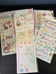 Easter Spring Scrapbook Sticker Chipboard Embellishments Mixed Brands Lot Of 5