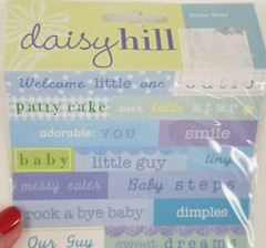 Daisy Hill Newborn Baby Boy Stickers Pastel Blue Words & Phrases Scrapbooking