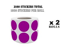 Purple Color Coding Round Stickers 3/4 Inch (19MM) 2100 Pack on 2 Rolls