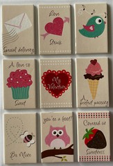 VALENTINE’S DAY GLITTER FOAM CARD Stickers(9pc)Love•Hearts•Be Mine•Owl •Sweetie
