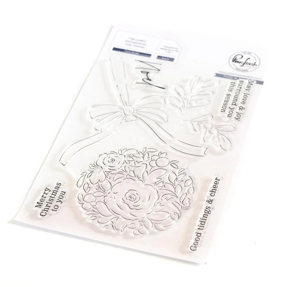 PINK FRESH – CLEAR ACRYLIC STAMPS – FLORAL BAUBLES