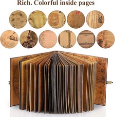DIY Handmade Scrapbook – 148 Pages Retro Embossed Cover, Travel Diary & Memory A