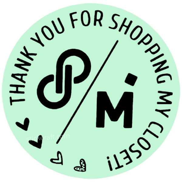 Dual Thank You sticker for small business Poshmark and Mercari online sellers