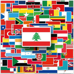 102 Pcs Flag Stickers Premium Country Flags and Mini Flag Stickers Set
