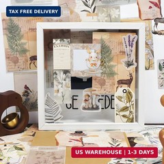 Teniinet 260 PCS Vintage Scrapbooking Supplies Aesthetic Journaling Kit,Large Co