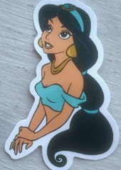 Disney Aladdin Jasmine Looking Up Blue Outfit Pretty Princess Sticker 1 Pc