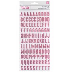LIFE OF THE PARTY PINK GLITTER ALPHABET THICKERS (2) STICKER SHEETS scrapbooking