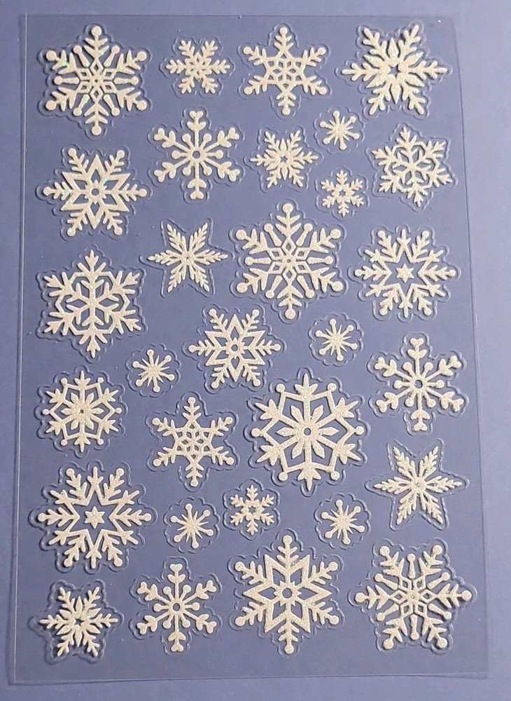 White Snowflake Holiday & Winter Planner Stickers Scrapbooking Decorative Sheet