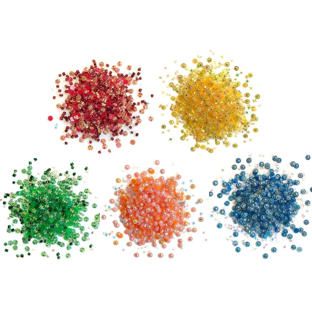 Buttons Galore DOO DADZ RAINBOW Gems Sprinkles Confetti Embellishments SET