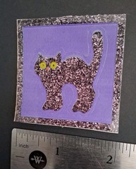 Vintage Stickers Hallmark Razzle Dazzle Glitter Cat Sticker Mod Halloween 80s