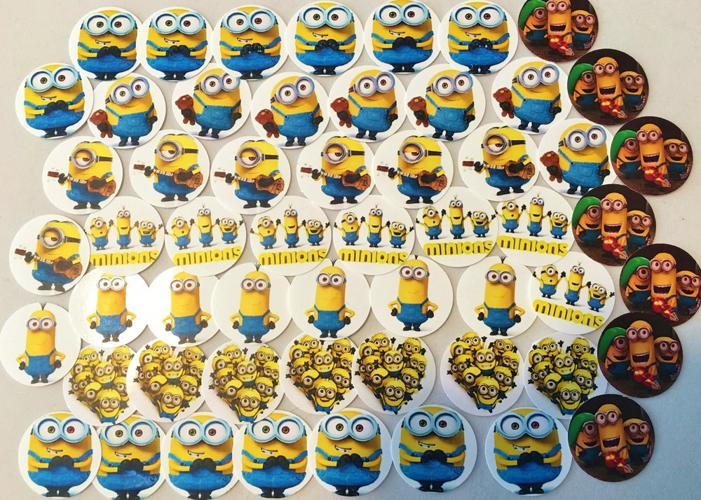 SET of 100-1″ PRECUT «MINIONS» BOTTLECAP IMAGES Hairbows,Scrapbooking
