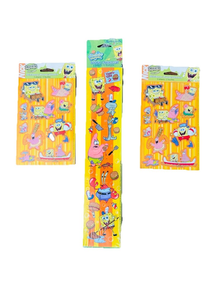 Vintage 2000s SPONGEBOB SQUAREPANTS Sticker Hawaii Luau Summer Cookout Cook Out