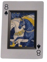 Creative Horse Portrait Royal White with Crown Black Blue Junk Journal Scrapbook