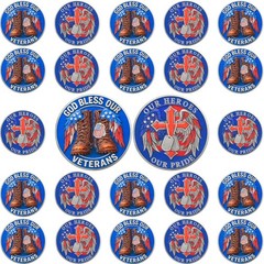 24 Pcs Guardian Cross Military Veteran Challenge Coins Bulk – God Bless Our V…