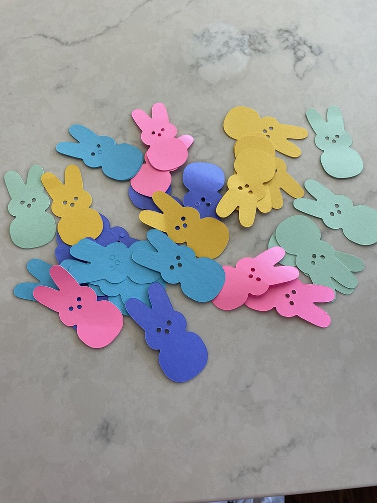 Easter Bunny Peep Peeps Paper Die Cut Embellishments 15 Pieces scrapbooking