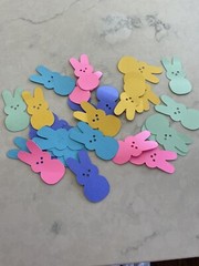Easter Bunny Peep Peeps Paper Die Cut Embellishments 15 Pieces scrapbooking