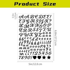3040Pcs 20 Sheets Small Letter Number Stickers, 1/2inch Black (Writing Style)
