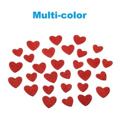 2Pack Foam Stickers EVA Adhesive Glitters Foam Shape Sticker Red Heart