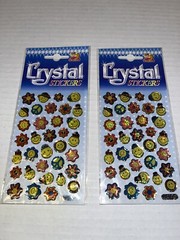 2 Packs Vintage Twin Seven Crystal Emoji Stickers Holographic Puffy Domed