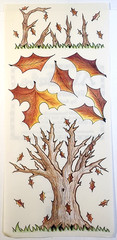 A.W. Cute Fall Leaves Clear Stickers 5.5×12 Scrapbooking Autumn Halloween Trees