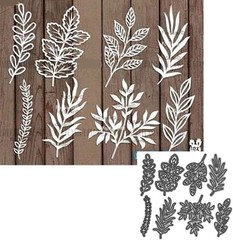 Versatile 8Pcs Leaf Cutting Dies in Carbon Steel for DIY Scrapbooking Creations