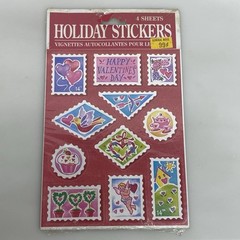 Vtg Valentines Day Holiday Stickers Paper Magic 4 Sheets Hearts Stamps Love