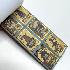Coffee Sticker Book with Gold Foil Accents Scrapbooking Planner Card Making