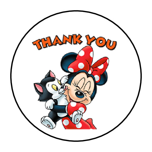 30 THANK YOU MINNIE MOUSE STICKERS ENVELOPE SEALS LABELS 1.5″ ROUND CUSTOM