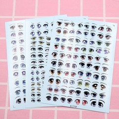 5 Sheet of Stickers Eyes Water Decals DIY Cartoon Eyes Stickers Anime Figurine